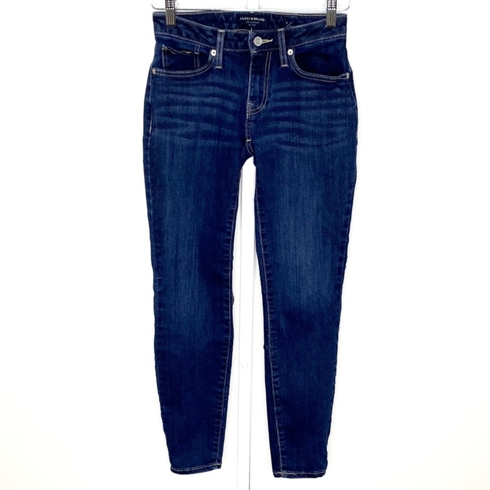 ⚡️$10⚡️Lucky Brand | Dark-Wash Denim Lolita 7 1/2” Low-Rise Skinny Jeans Sz 2